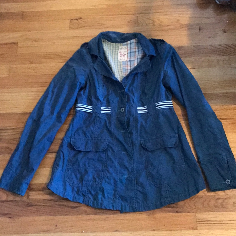 Free People Anthropologie Blue Short Trench Coat 6